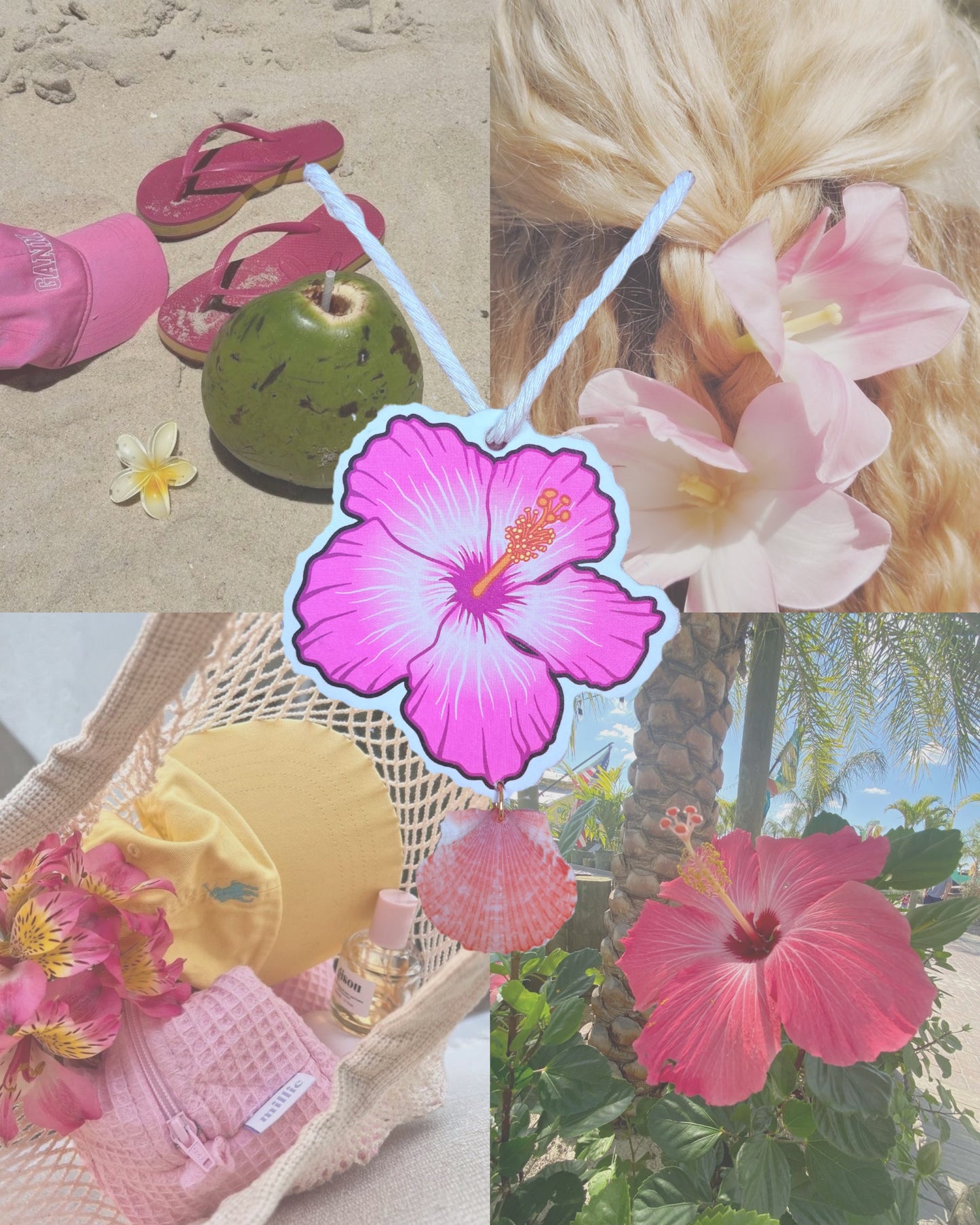 Coastal Hibiscus Car Charm