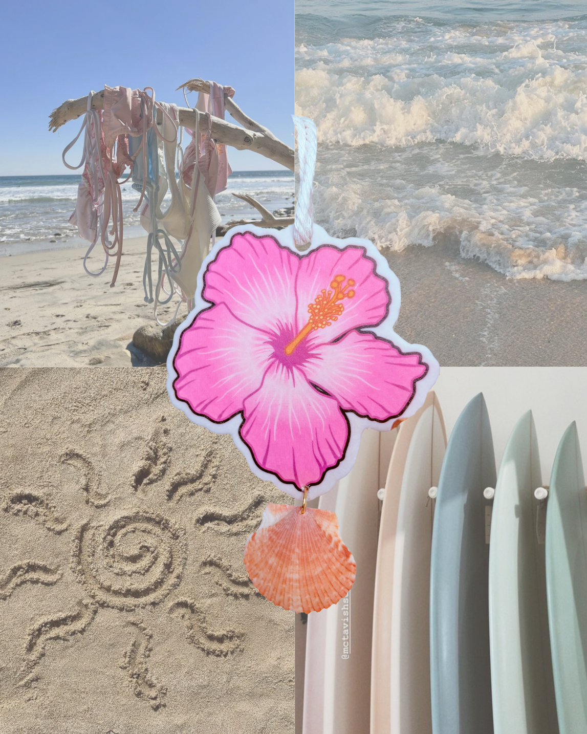 Coastal Hibiscus Car Charm