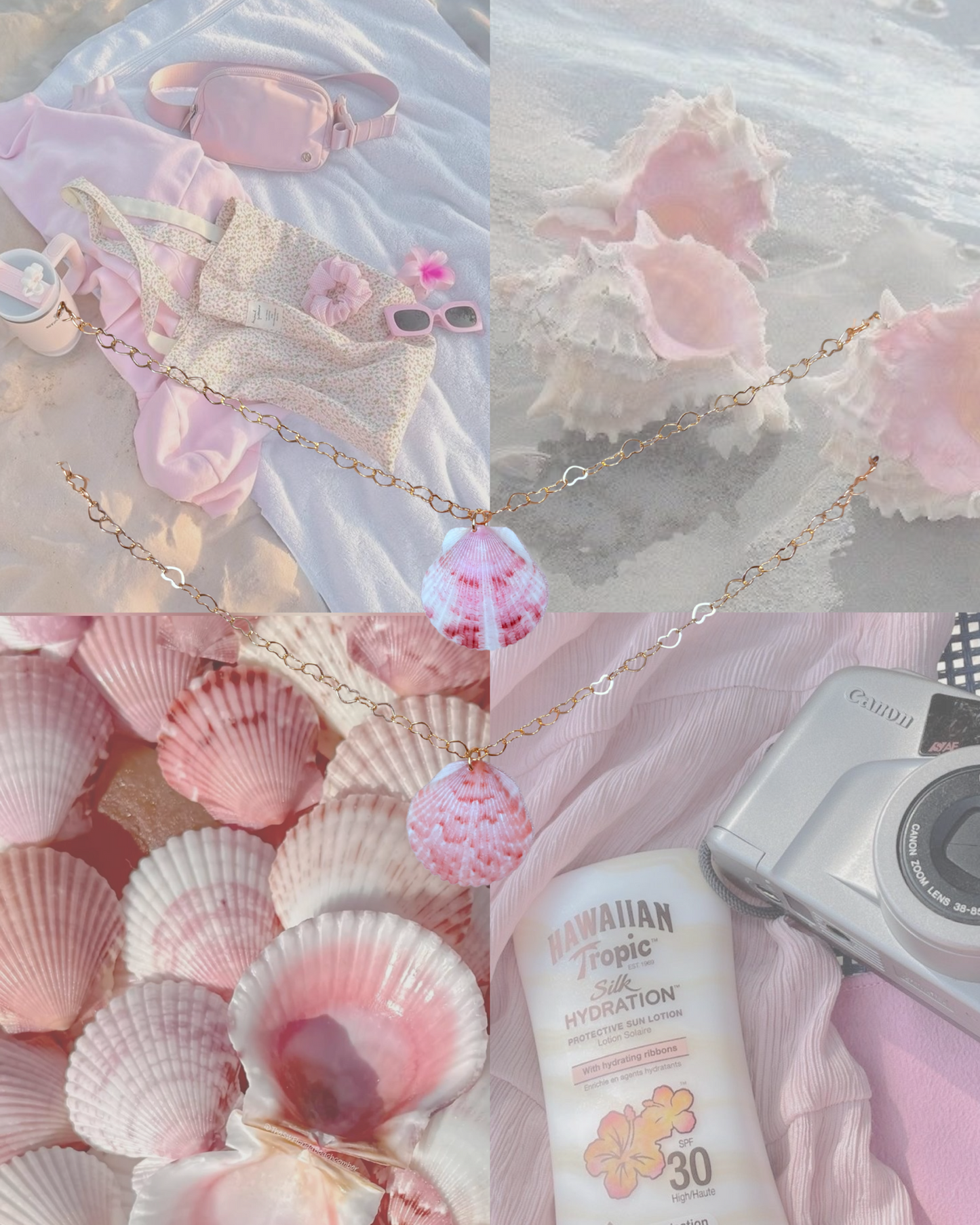 Golden Heart Scallop Necklace