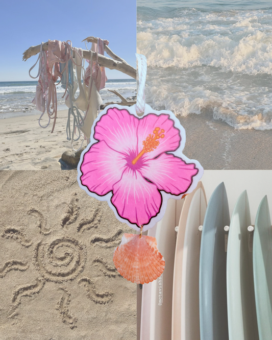 Coastal Hibiscus Car Charm